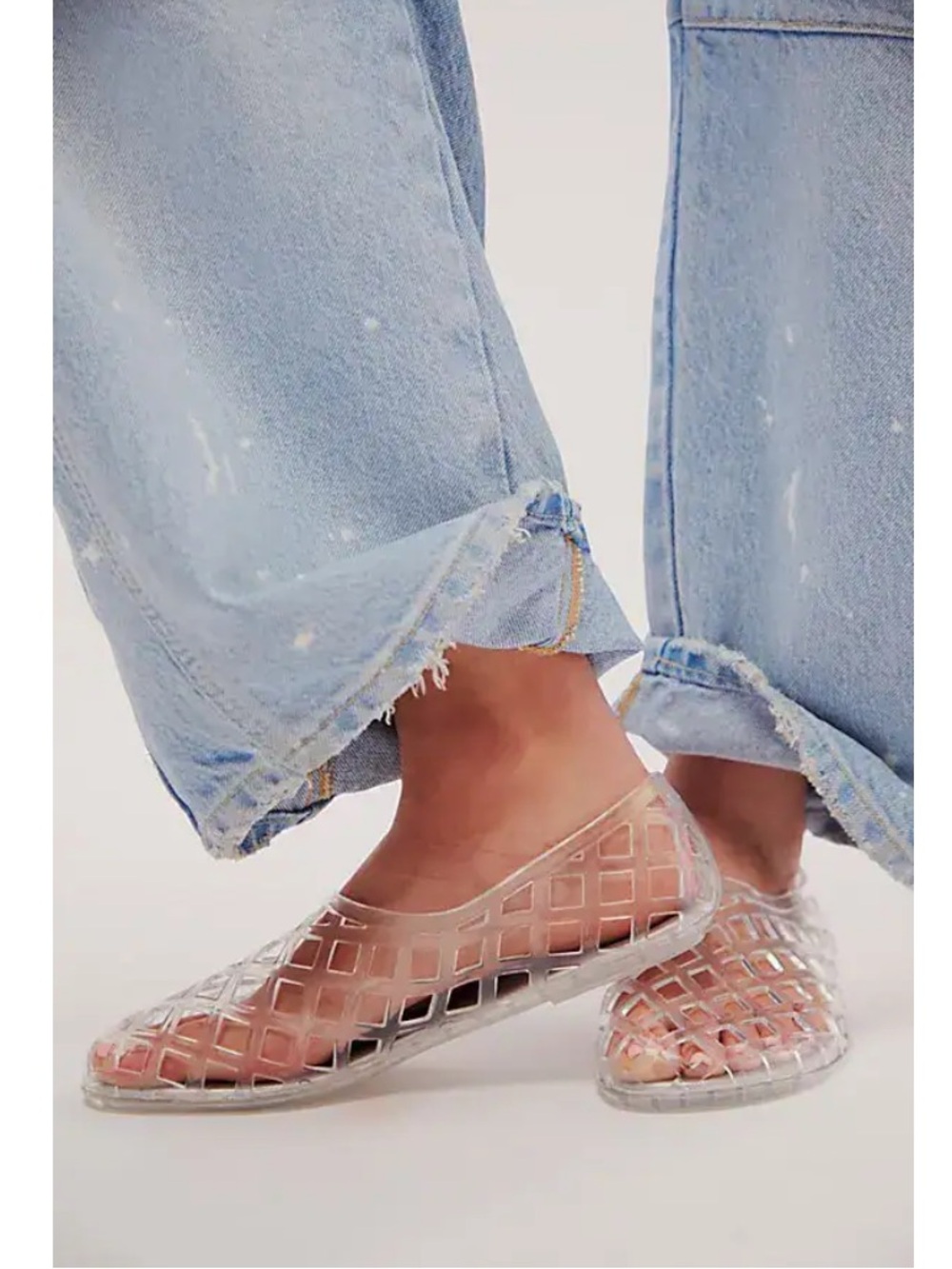 Jeffrey Campbell Jellz Clear Slip Ons New!